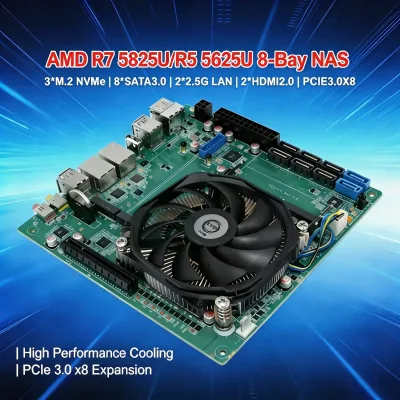 Carte mère NAS mini ITX 8 baies SATA et 3 NVMe