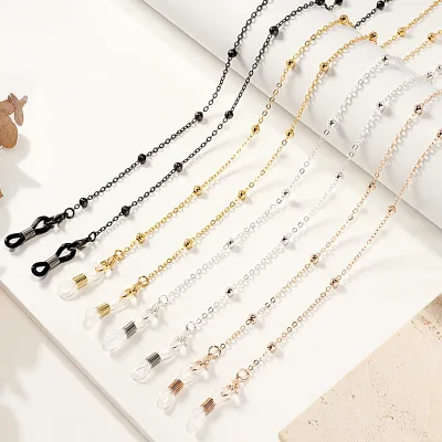 Chaîne de lunettes à perles rondes dorées – image 2