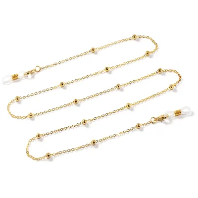 Chaîne de lunettes à perles rondes dorées – image 3