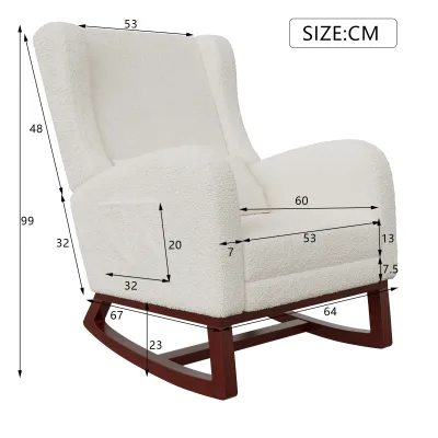 Chaise à bascule grise avec repose-pieds – image 3