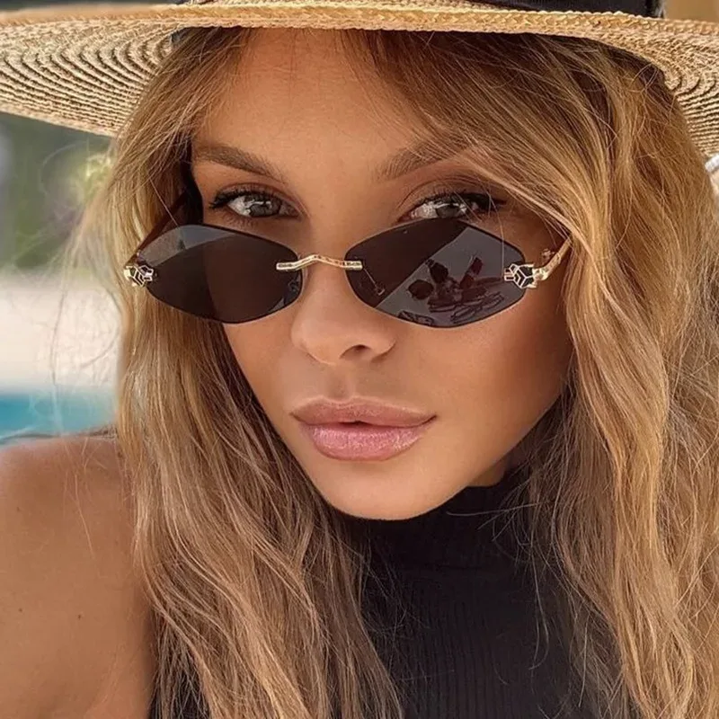 Lunettes de soleil losange sans monture