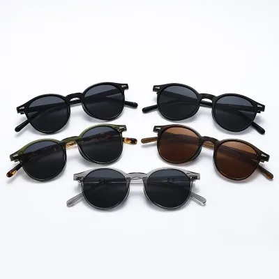 Lunettes de soleil rondes en résine, unisexes – image 2