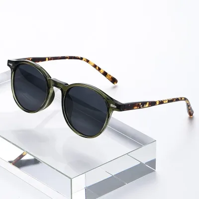 Lunettes de soleil rondes en résine, unisexes – image 3