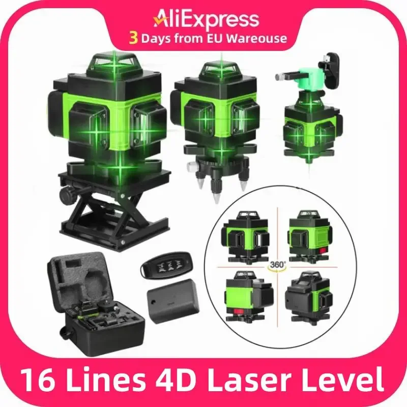 Niveau laser 16 lignes vertes auto-nivelant