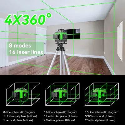 Niveau laser 16 lignes vertes auto-nivelant – image 3