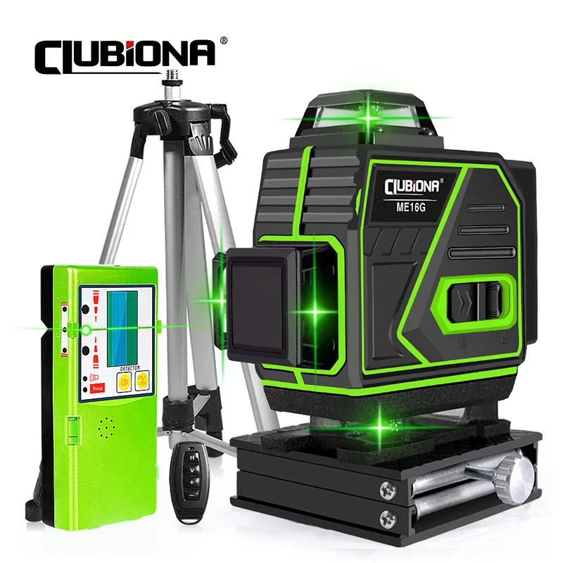 Niveau laser vert 16 lignes 4D avec télécommande