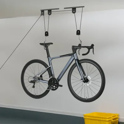 Palan de plafond pour vélo en acier noir – image 3
