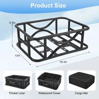 Panier arrière rectangulaire pour vélo – image 2