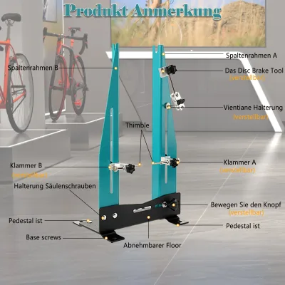 Support de centrage de roue de vélo bleu-vert – image 3