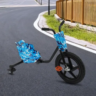 Tricycle de drift enfant camouflage bleu et noir – image 2